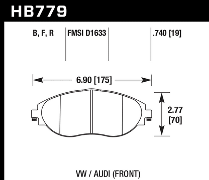 Hawk HPS5.0 Brake Pads 340mm MQB & MQB Evo Vehicles